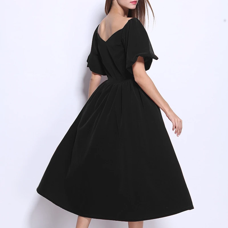 VGH элегантное вечернее платье для женщин Slash шеи с открытыми плечами пышными