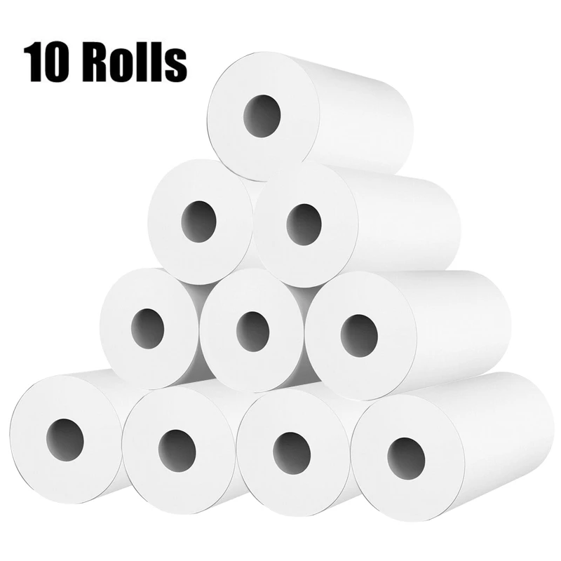 

10 Rolls White Children Camera Wood Pulp Thermal Paper Instant Print Kids Camera Printing Paper Replacement Accessories