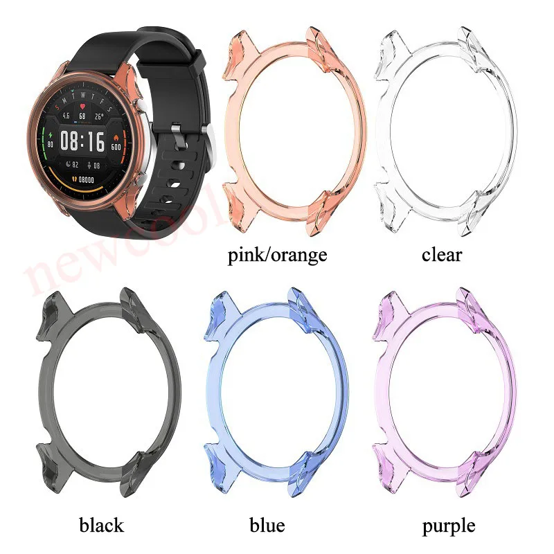 

Newcool Soft Clear TPU Case for Xiaomi Color Smartwatch 2019 Colorful Accessory Half-Cover Body Screen Protective Cover Skin