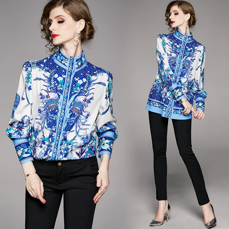 Качество взлетно-посадочной полосы Блузка для женщин дизайнерские рубашки с