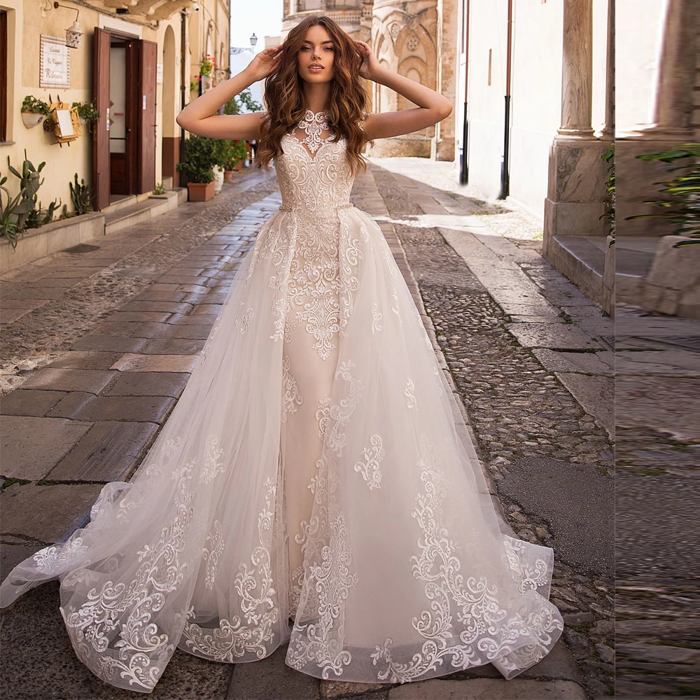 Роскошные свадебные платья с юбкой годе Дубая Съемная юбка 2020 искусственная