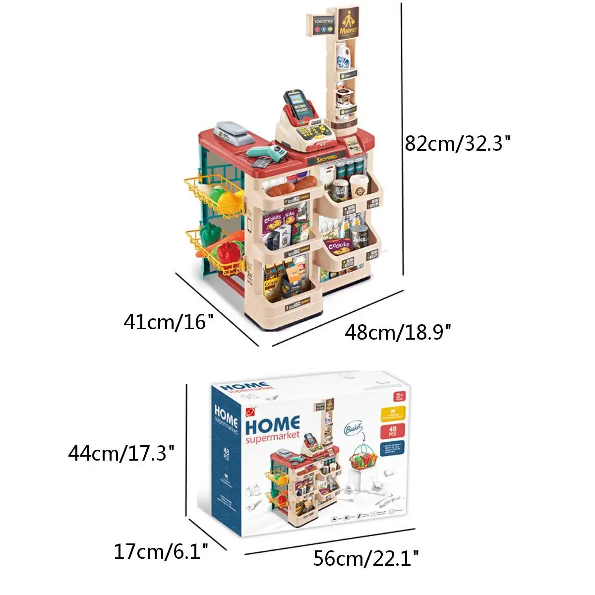 

Whole set Electronic Mini Simulated Supermarket Cash Register Kits Toys Kids Checkout Counter Role Pretend Play Cashier Girl Toy