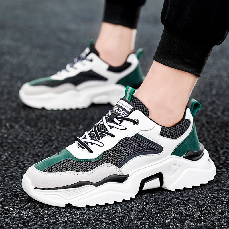 

Новинка осени 2020, мужская обувь, удобные дышащие модные туфли, обувь для скейтборда из дикой сетки, повседневные спортивные белые туфли, уве...