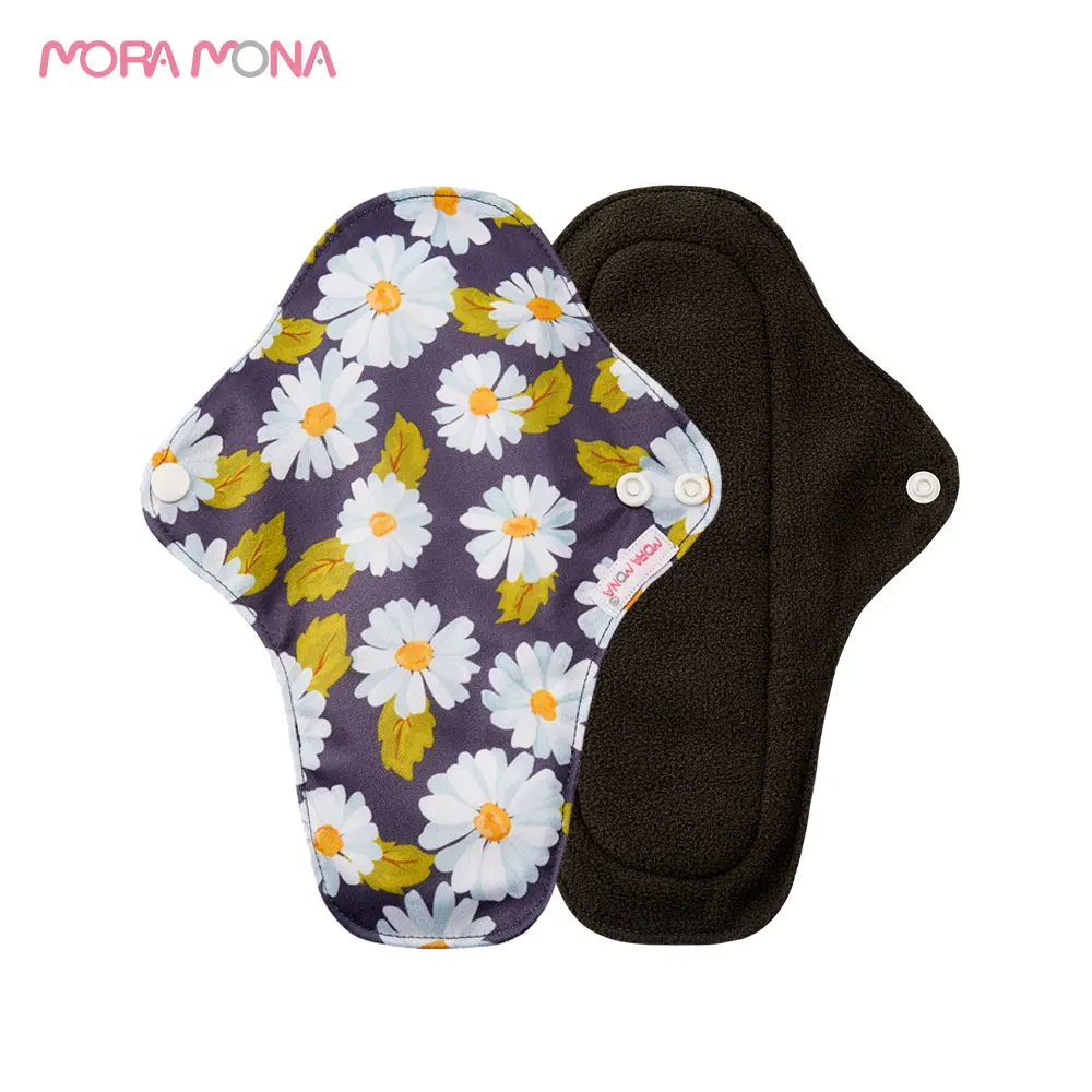 

Mora Mona Reusable Panty Liner Mama Maternity Bamboo Charcoal Washable Cloth Menstrual Pad 5 Pcs/Pack