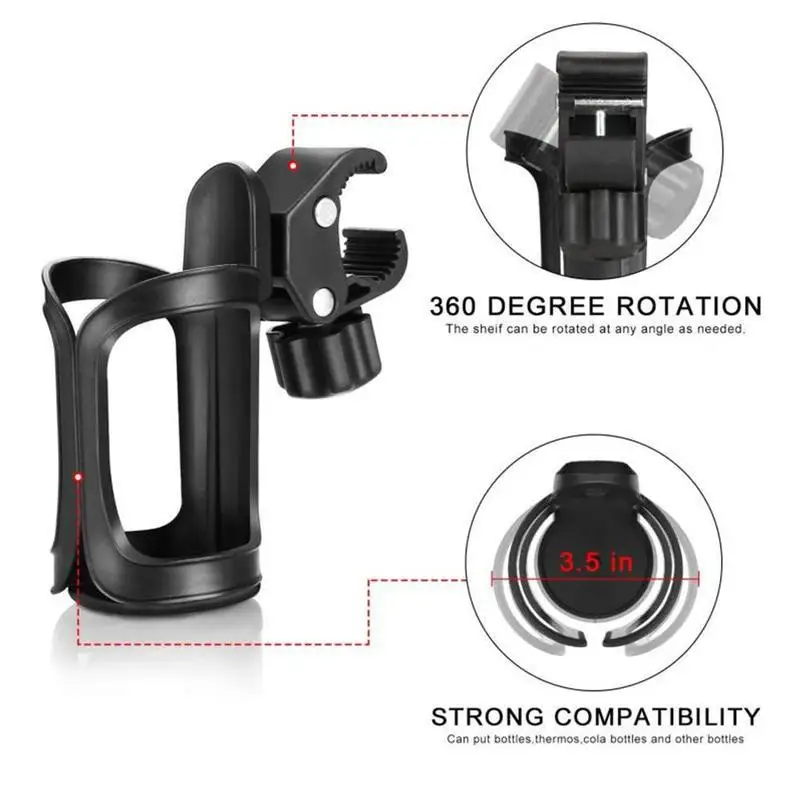 

Portable Bike Bottle Holder 360 Rotation Durable Mountain Bike Wheelchair Bottle Cage Handlebar Mount Water Cup Holder