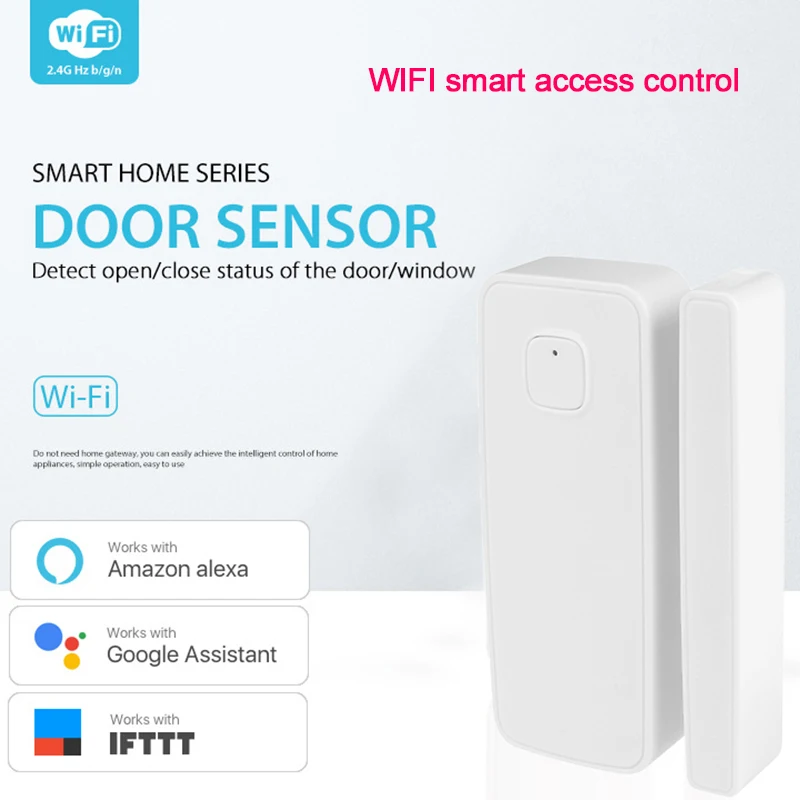 

Tuya WIFI Wireless Smart Door Window Sensor Home Security Detector Alarm Support Alexa Google Home APP Battery Not Included