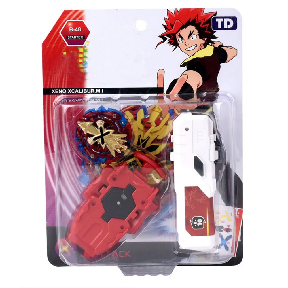 TD1009A55B48 Гироскоп с пусковой установкой игрушки для детей Bey Blade Burst с светодиодный руль гироскопа в коробке- 032547 - Цвет: TD1009A55B48