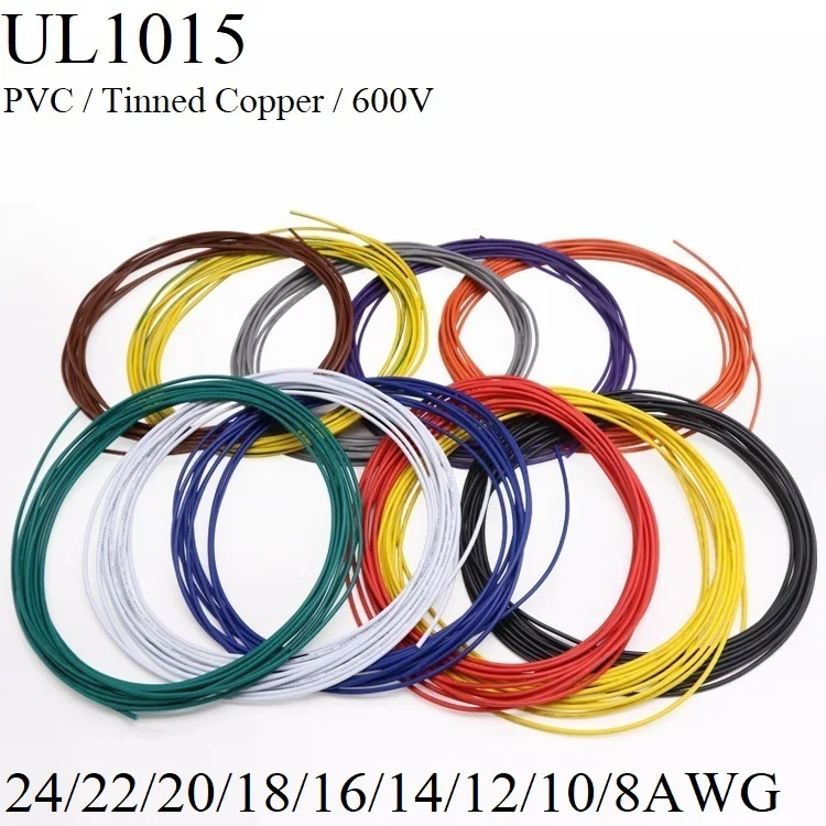 Электрический провод 2 м/5 м 24 22 20 18 16 14 12 10 8 AWG медный кабель изолированный ПВХ