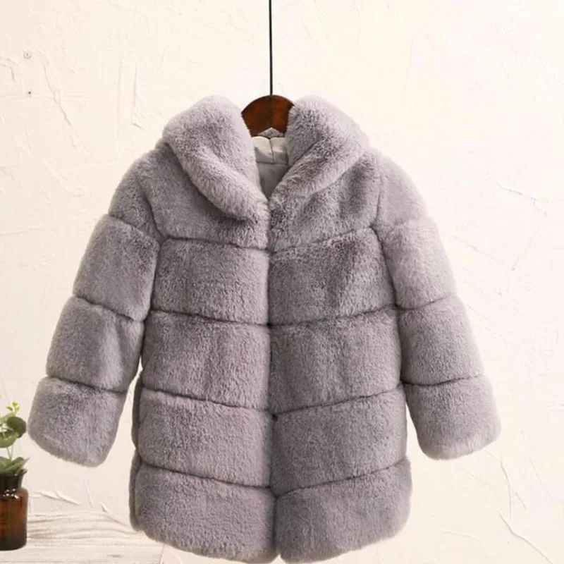 Детское пальто из искусственного меха новинка 2019 теплое мягкое плотное с