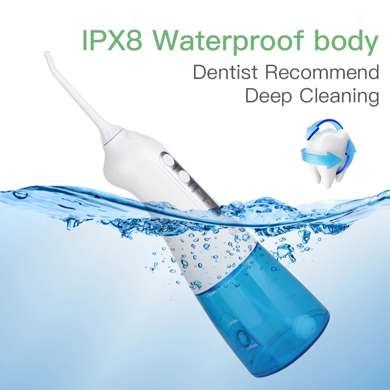 

Oral Irrigator USB Rechargeable Water Flosser Portable Dental Water Jet 300ML Irrigator Dental Teeth Cleane Water Jet Floss Toot