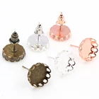 10121416 мм 20 шт 3 вида цветов сережек с покрытием, сережки пустыеоснование, подходят для стеклянных кабошонов 10-16 мм, сережек; Оправы для сережек