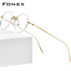 FONEX Очки мужские и женские в стиле ретро, из ацетатного титана