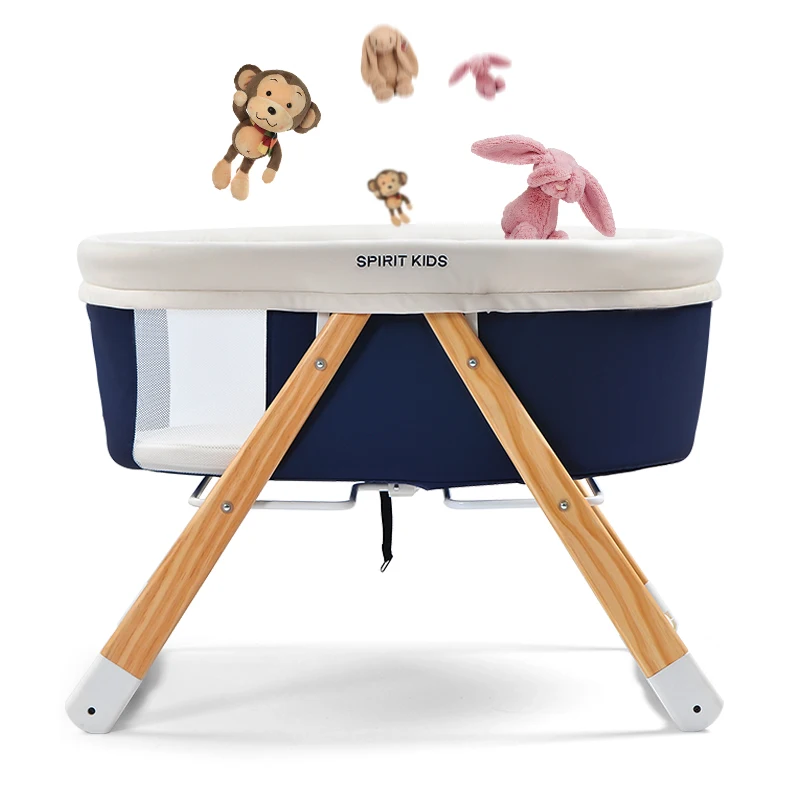 Multifunction0-3 лет детская складная кровать портативная из цельного дерева для