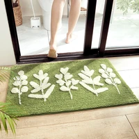 customize bath mat non slip rug leaves kitchen livingroom absorbent microfiber pad anti fall door mat for floor toilet household