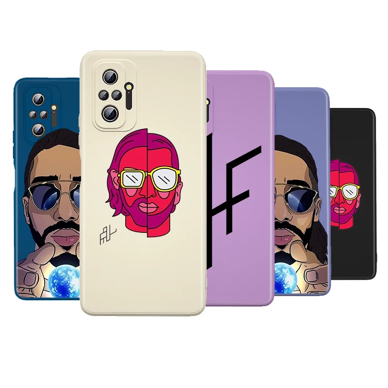 

PNL QLF Rapper Liquid Silicone Soft Cover For Xiaomi Redmi Note 10 10T 9 9T 8T 9S 8 7 Pro Max Phone Case
