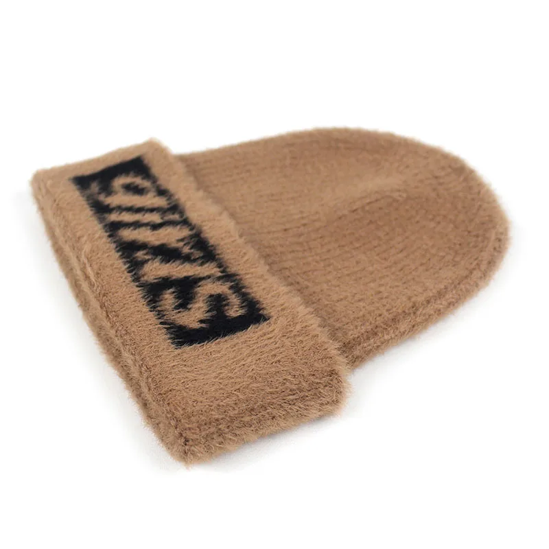 Minhui новые модные вязаные шапки с буквами для девочек зимние унисекс теплая