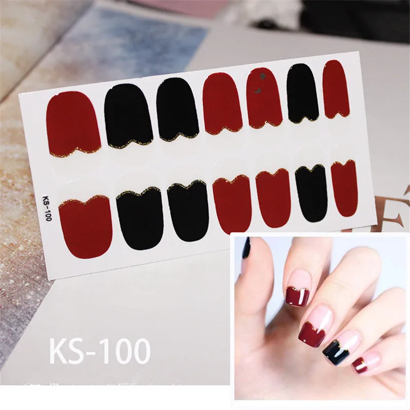 14 наконечников/набор полное покрытие наклейки для ногтей s обертывания сделай