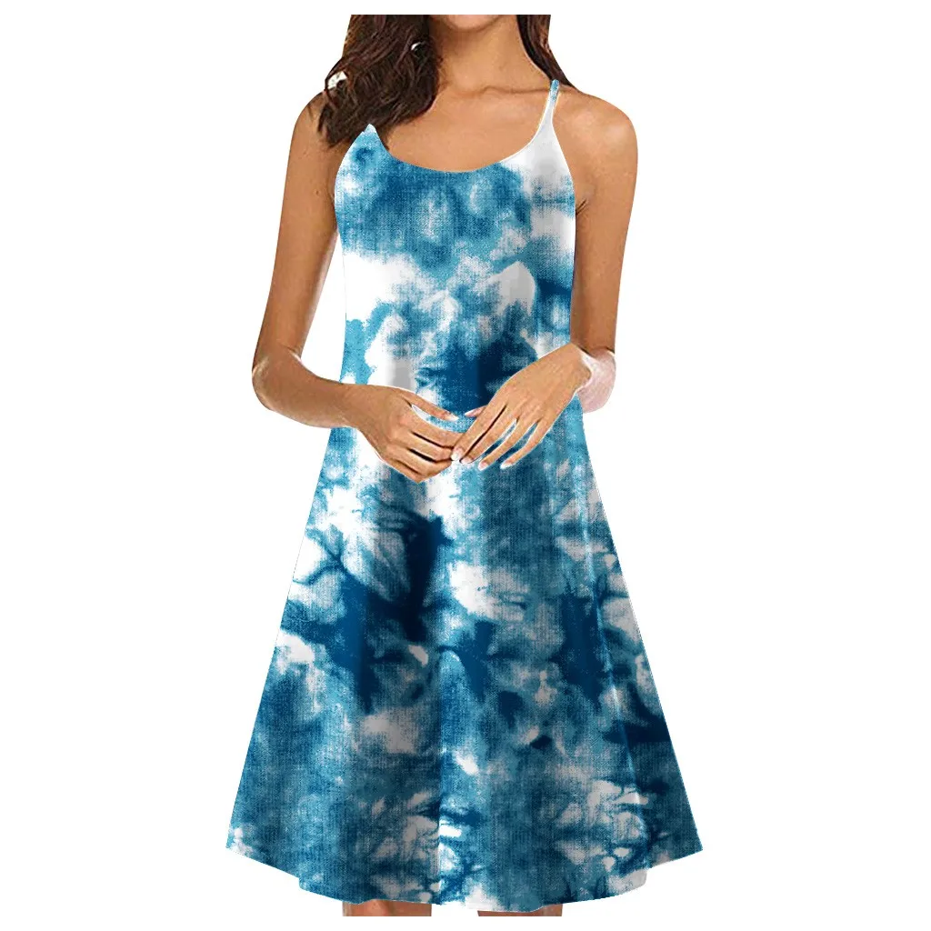 Летнее платье 2020 для женщин вареный с принтом мини девочек милое Стиль