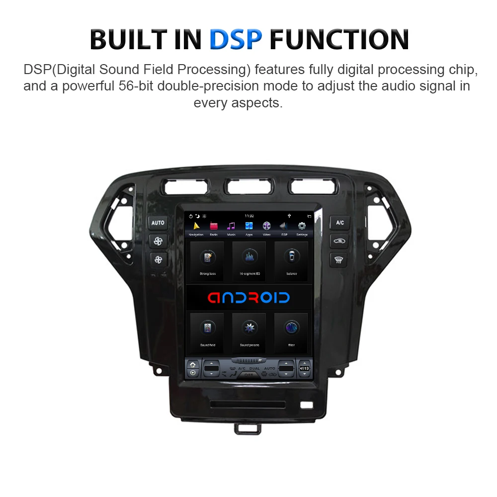 

ONKAR 10.4 Inch AutoRadio For Ford Mondeo 2007-2010 Android 9.0 Car Multimedia Player Car Stereo Bluetooth 5.0 DSP CarPlay