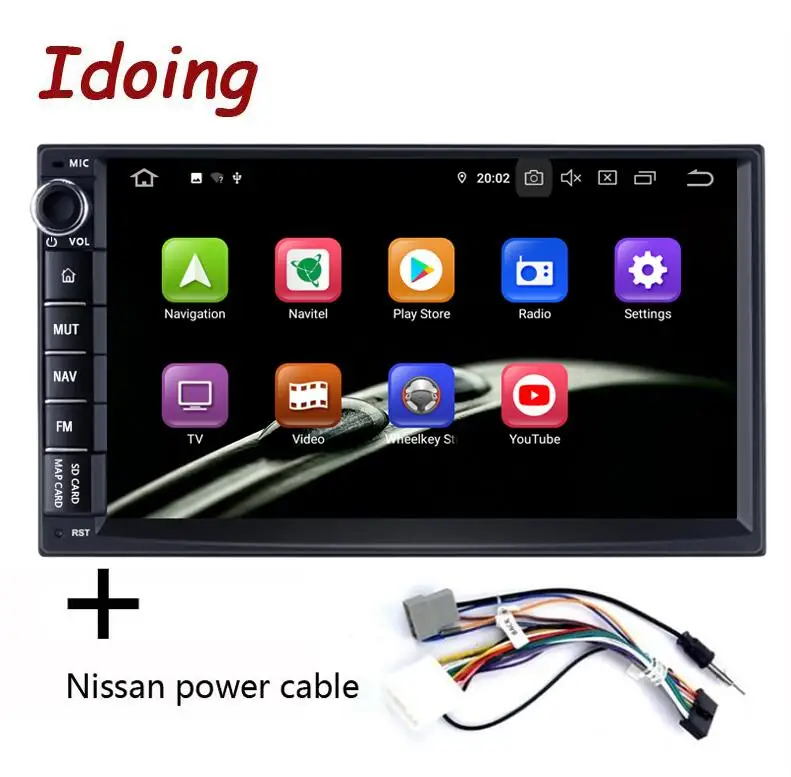 Nissan Power Cable Idoing " Восьмиядерный 2 din универсальный автомобильный Android 9,0 Радио мультимедийный плеер PX5 4G+ 64G gps навигация ips экран TDA 7850 - Цвет: Nissan Power Cable