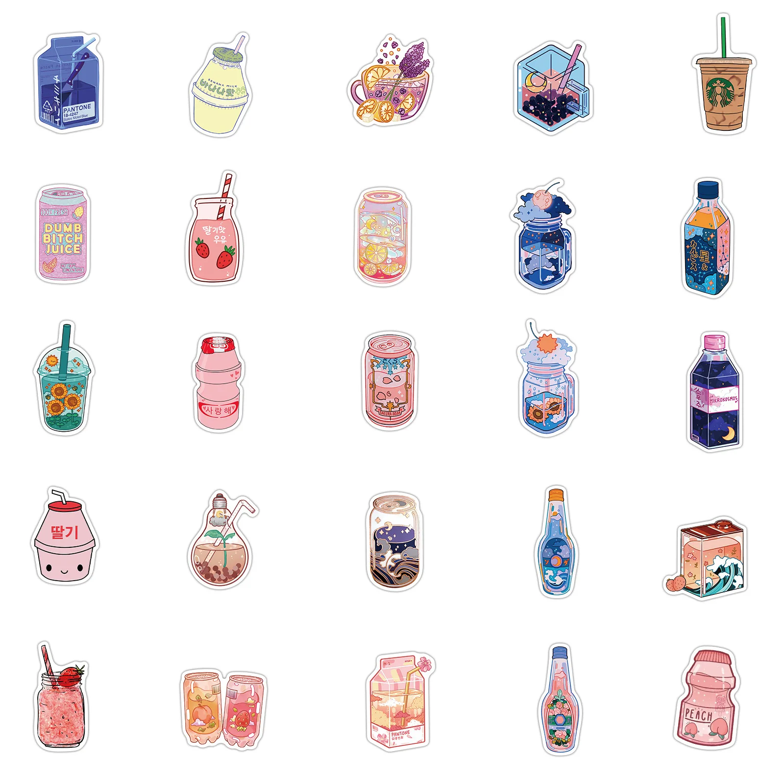 10/50PCS INS Style Cute Drink Stickers Bubble Tea Luggage Laptop Fridge Guitar Graffiti Aesthetic Cartoon Kids Gift | Игрушки и хобби