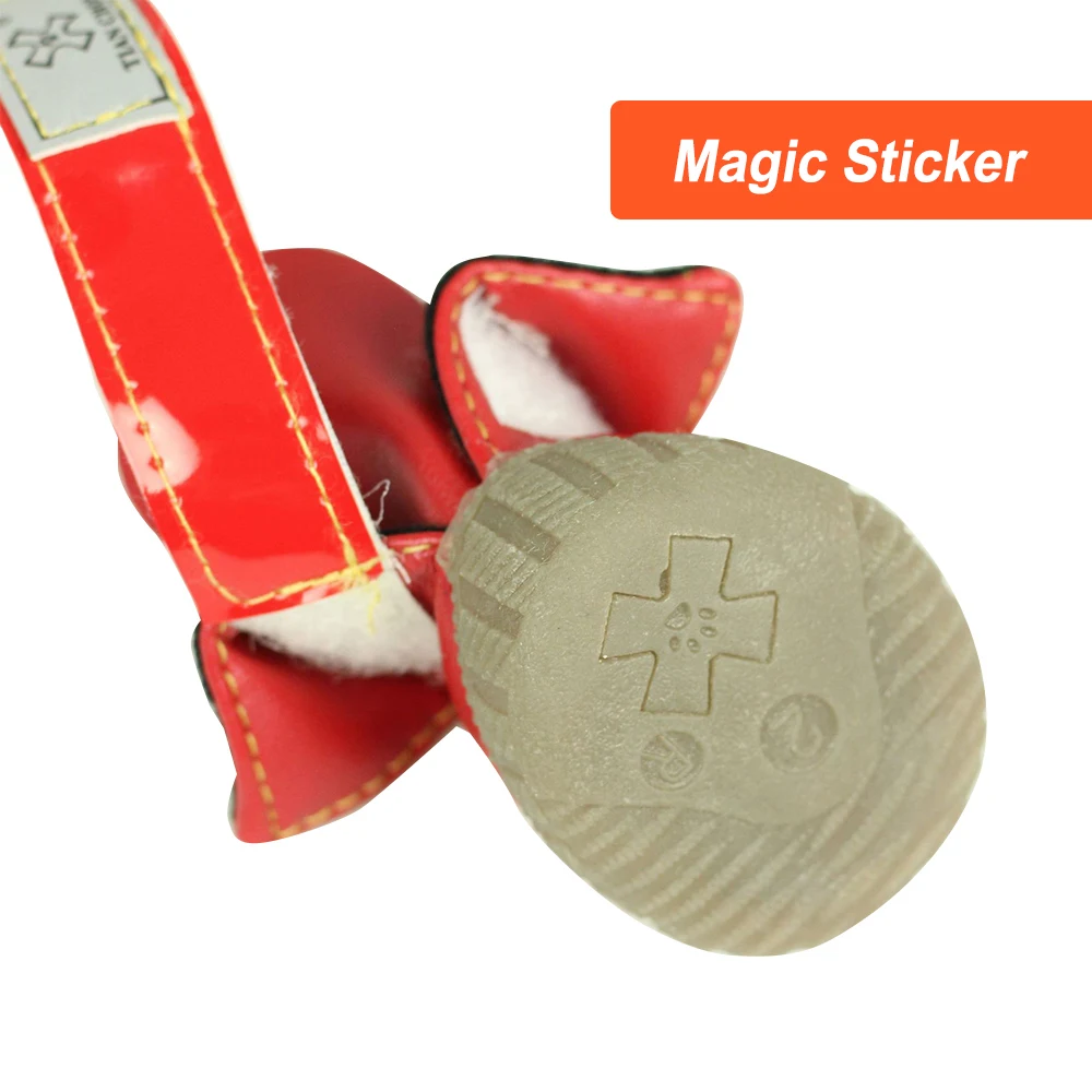 Зимняя обувь для собак Теплые зимние сапоги Водонепроницаемая меховая 4