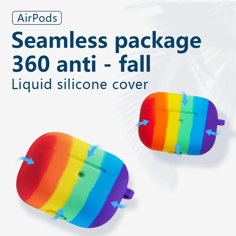 Чехол для apple Airpods Pro радужные цвета чехол Bluetooth airpod 3 Air Pods аксессуары