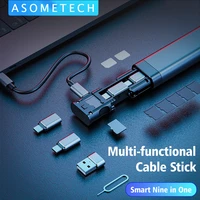 usb to type c otg adapter connector tf card reader sim card storage data cable multi function smart adapter for iphone xiaomi