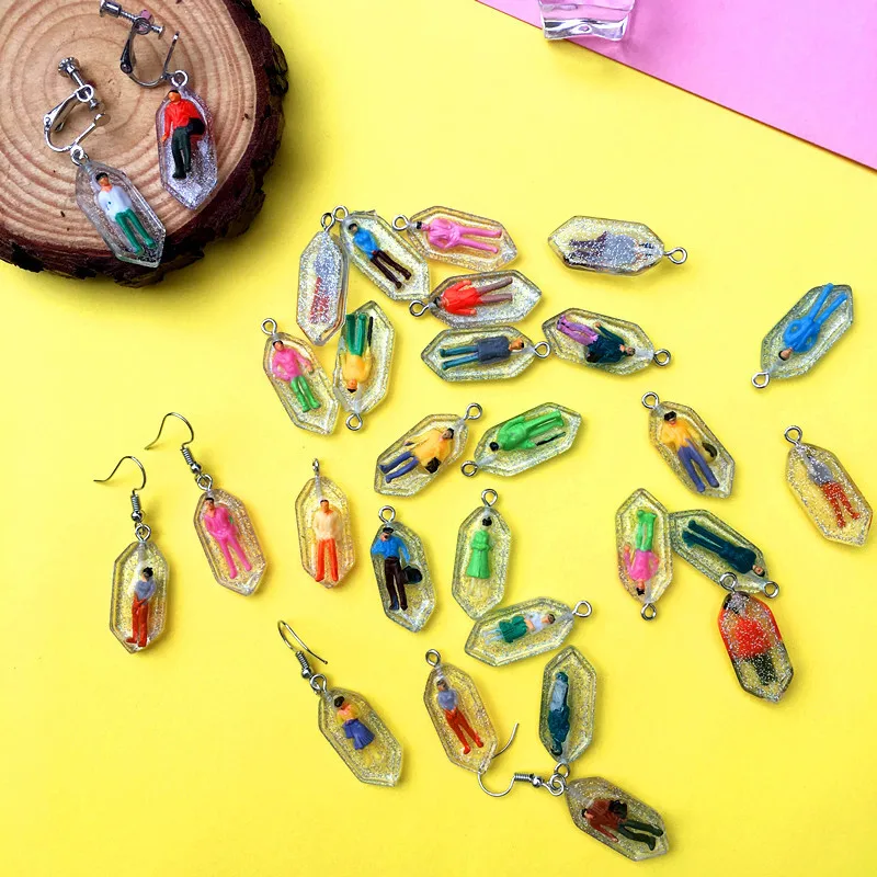 Креативные городские мини социальные человеческие серьги забавные мультяшные