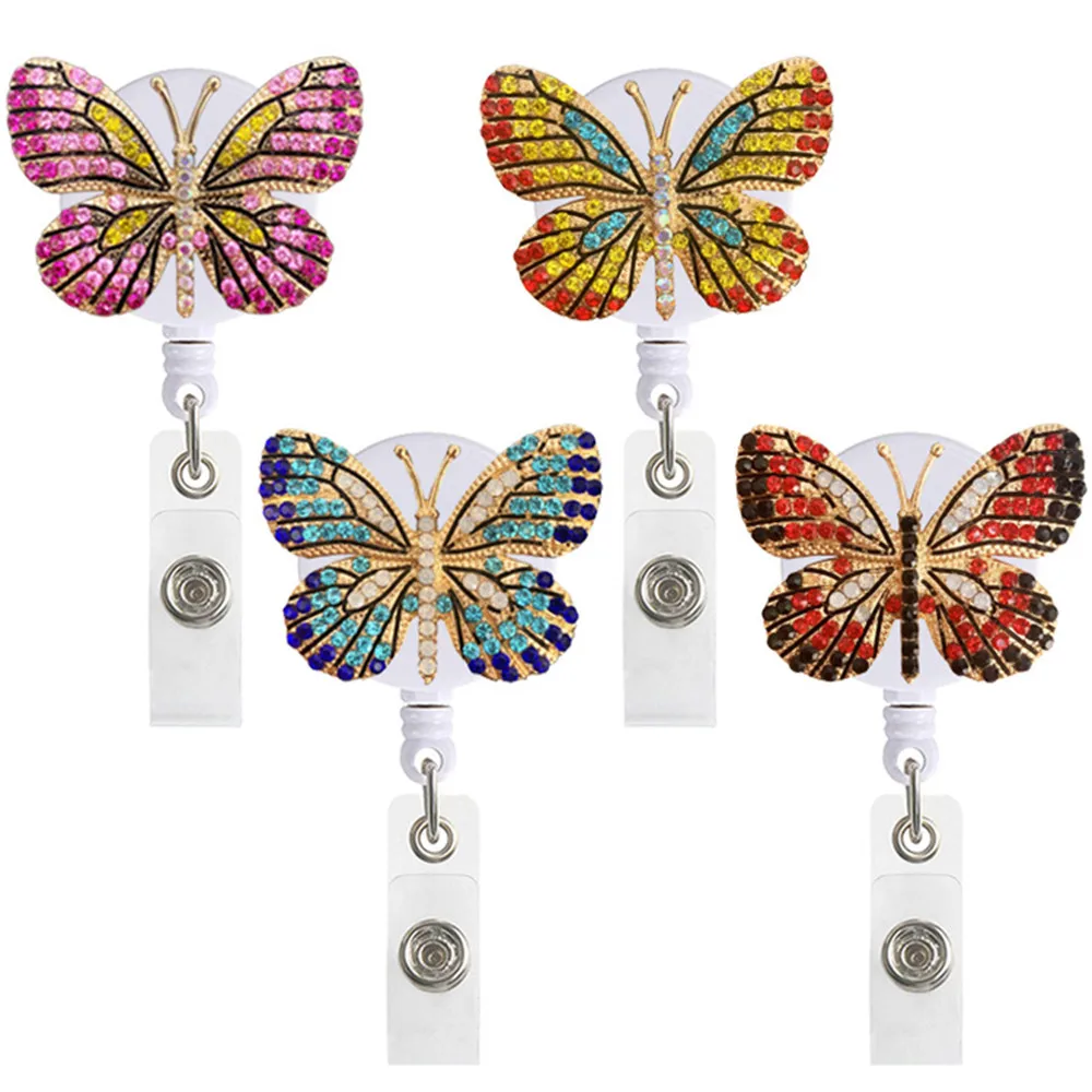 

Retro Butterfly Retractable Nurse Badge Reel Clip Badge Holder Students Doctor Nurse ID Card Holder Stationery 1PCS