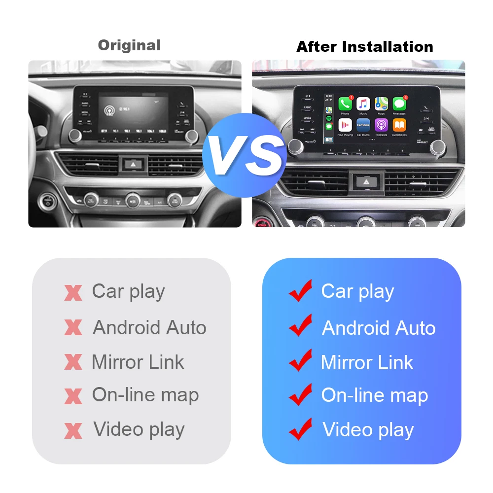 ISUDAR для Apple Wireless Carplay HONDA/ACCORD 10-го поколения 2018- Android авто мультимедиа Play AI Box