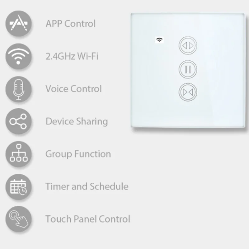 

WiFi Electric Blinds Electric Curtains European Regulations Curtain Switch WiFi Smart Curtain Switch EU Plug