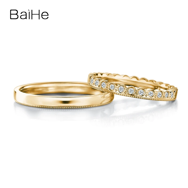 BAIHE однотонное 18K Белое Золото H/SI натуральные бриллианты женское кольцо для