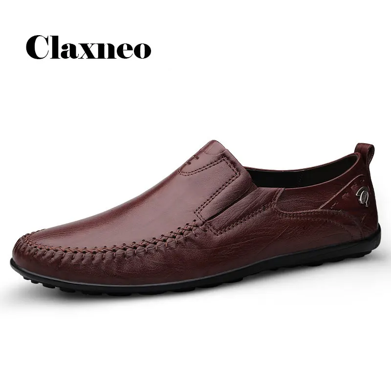 

Man Shoes Genuine Leather 2020 Autumn Men's Leather Shoe Slip on Casual Loafers Male Boat Footwear Flat Moccasins Breathable