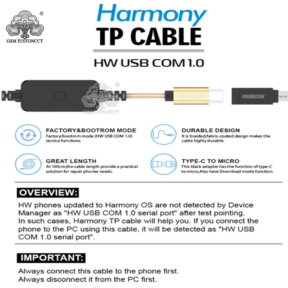 Новинка 2022 гармония TP кабель/гармония тестовые точечные кабели + HW USB COM 1 0 адаптер