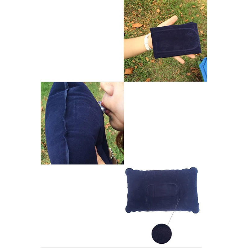 1PC Portable Inflatable Pillow Travel Air Cushion Double Sided Flocking Camp Beach Car Plane Hotel Head Rest Bed Sleep | Дом и сад