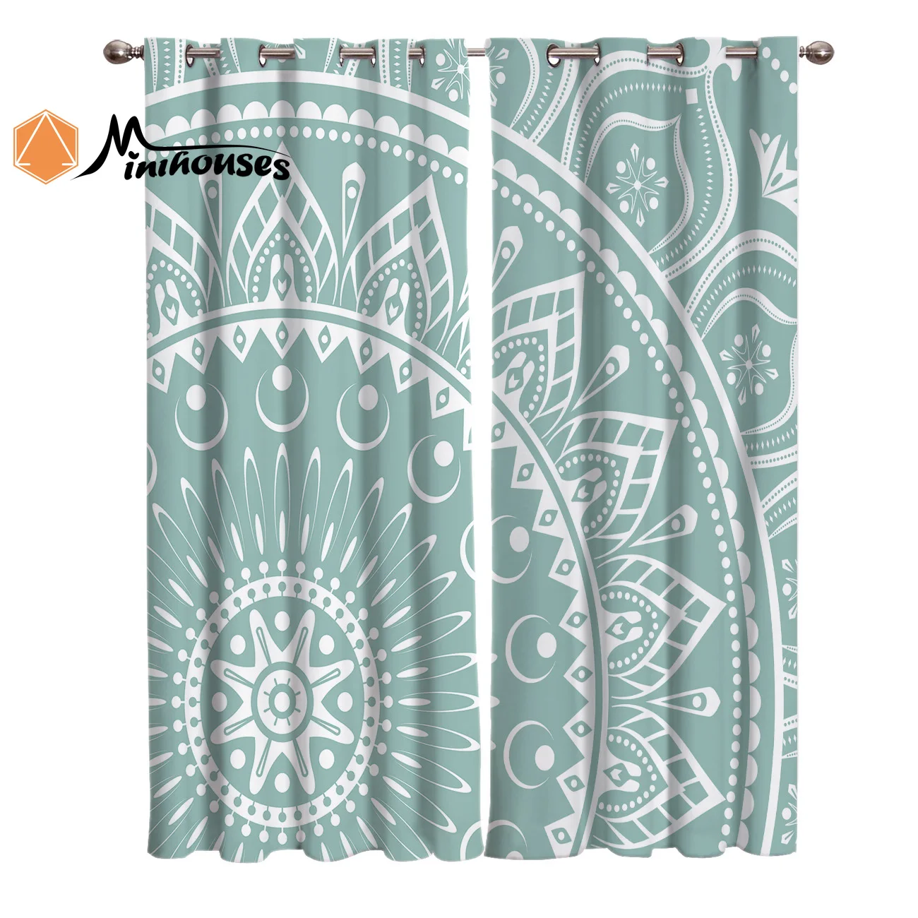 Хиппи с психоделической мандалой занавески s окно гостиной Кухня внутри окна