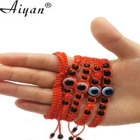 12pieces baby size 8mm resin eye and glass rice bead woven bracelet to ward off evil spirits and protect can be given as a gift