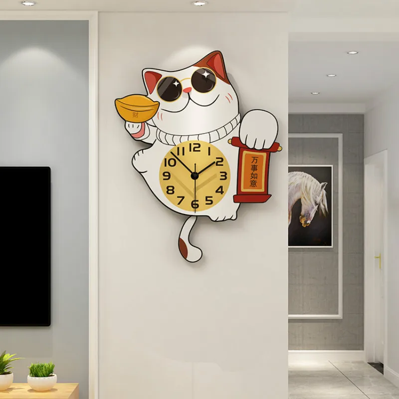 

Cartoons Creative Wall Clock Nordic Design Fashion Animal Wall Clock Simple Digital Orologio Da Parete Home Decoration 50WC