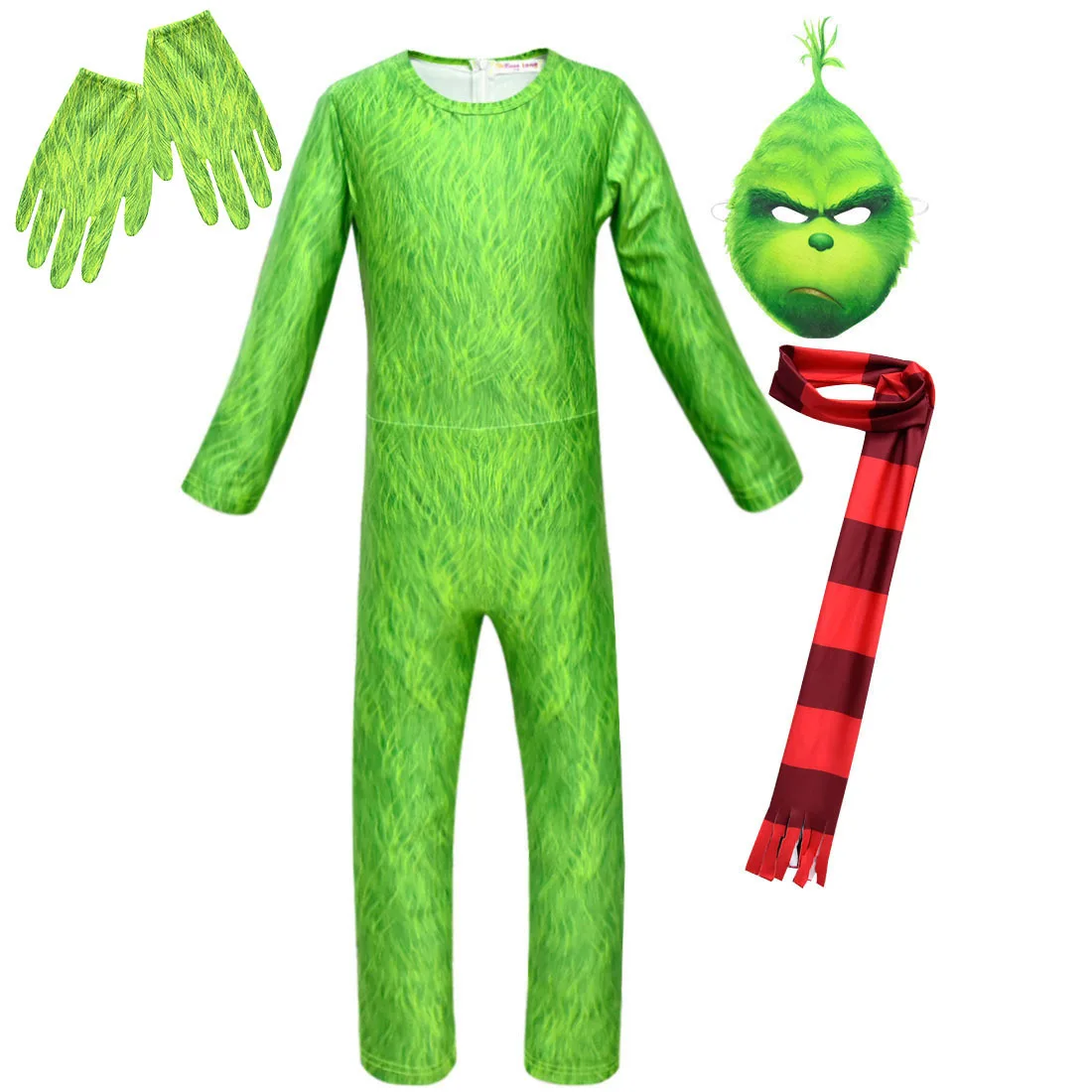 821-4pcs Забавные карнавальные костюмы Mardi Gras green The Grinch для детей и взрослых; Комплект для мальчиков; карнавальный костюм на Хэллоуин; вечерние костюмы Grinch; детская одежда; 4 предмета - Цвет: 821-4pcs
