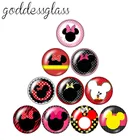 Disney головы Микки Минни Маус Лента 10 шт. 12 мм18 мм20 мм25 мм кабошоны круглые фото кабошоны разрисованные изделия из стекла с плоской задней частью Цепочки и ожерелья, украшения своими руками