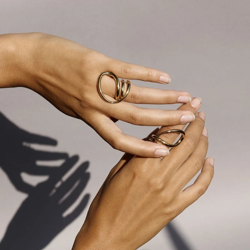 Титановые витые штабелируемые кольца Женские Ювелирные изделия из нержавеющей