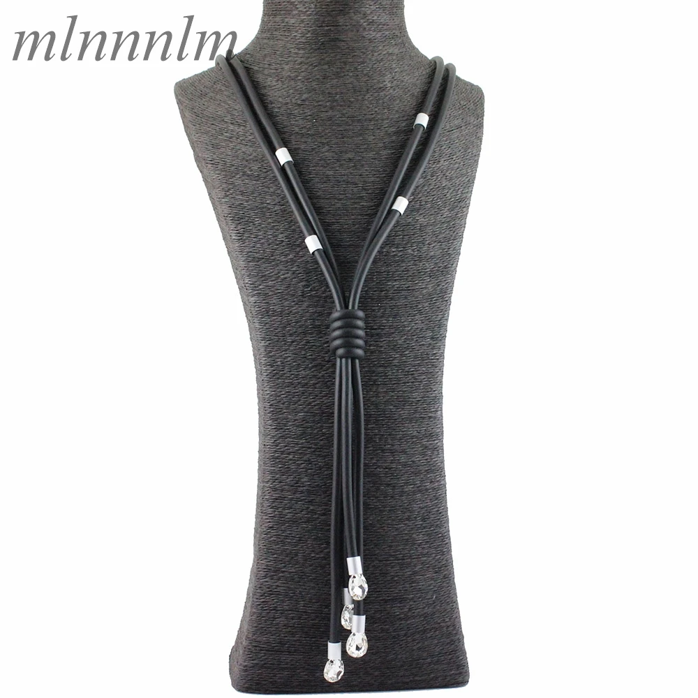 Длинное ожерелье из алюминиевой трубки и резины ювелирные изделия для женщин