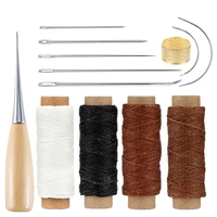 leather sewing kit with waxed thread leather needle sewing awl thimble leather working tools for shoemaker canvas repair