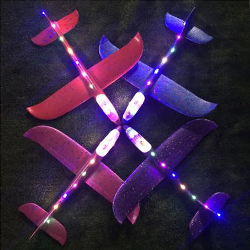 48 см с лампой ручной бросок Летающий планер игрушка самолет пенопласт модель