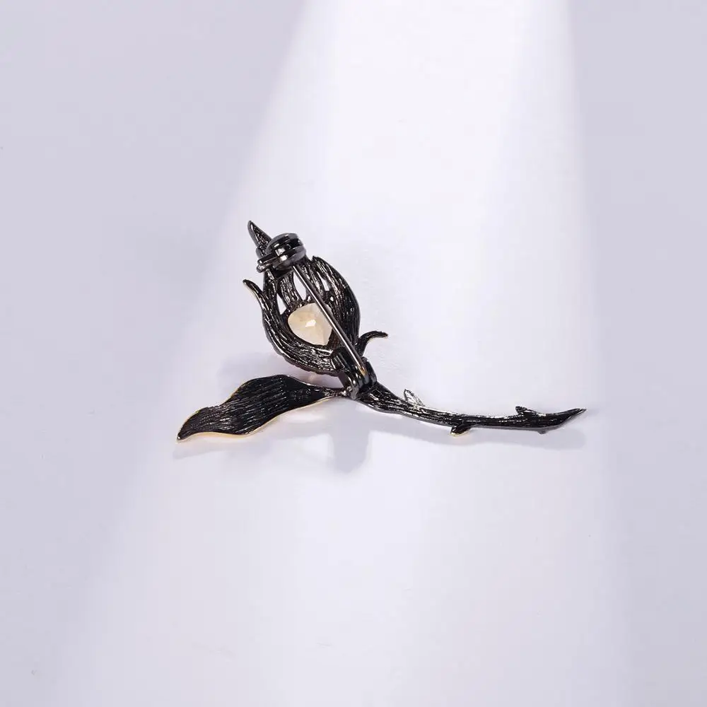 Женская Брошь из серебра 925 пробы с натуральным Цитрином | Украшения и аксессуары