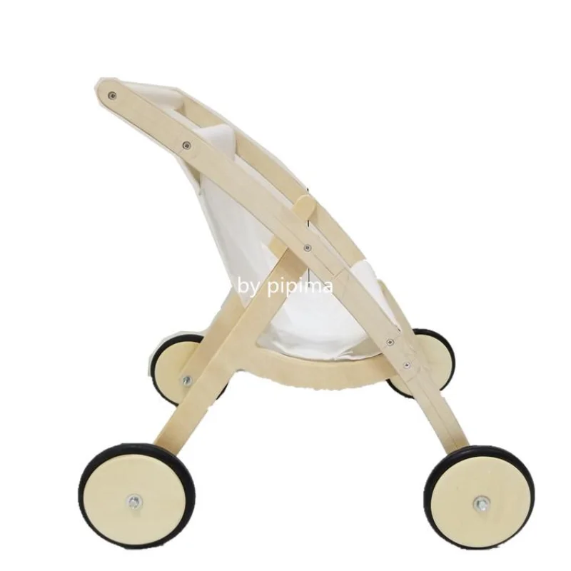 

Children's Wooden Doll Stroller Children's Toddler Hand Push Toy Car