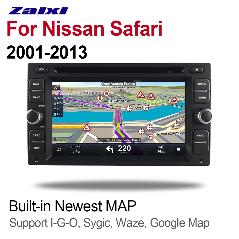 Автомобильный мультимедийный плеер ZaiXi 2 Din Android 9 Автомагнитола для Nissan saфари 2001 ~