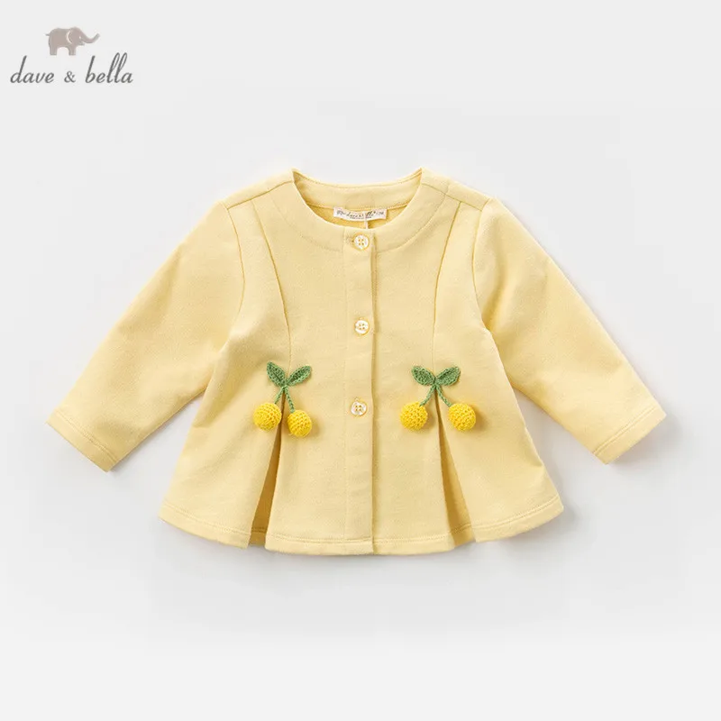 DBZ13503 dave bella spring baby girls cute fruit appliques coat children tops fashion infant toddler outerwear | Детская одежда и