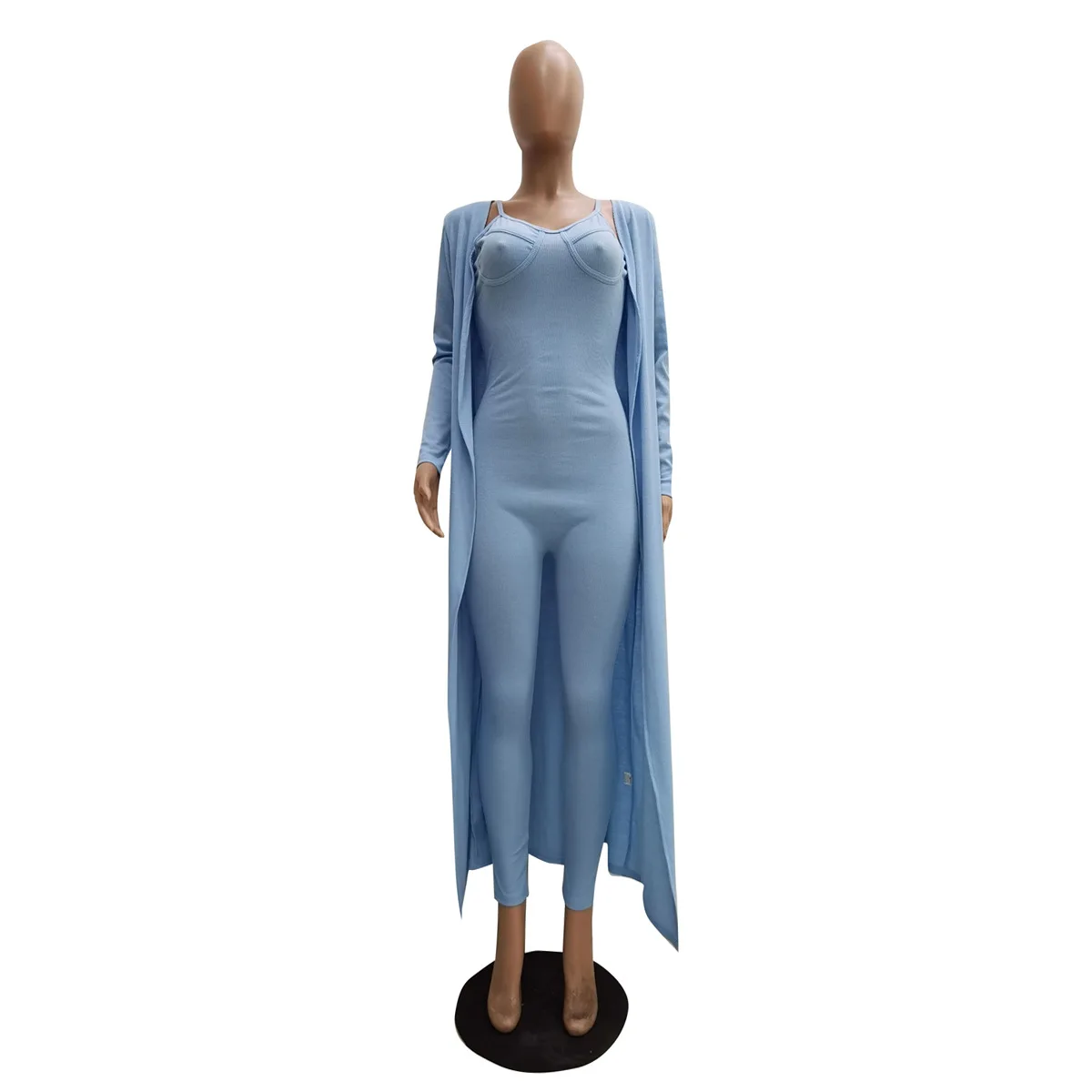 저렴한 KALENMOS 투피스 세트 여성 롱 코트 슬링 바디 수트 캐주얼 신착 가을 정장 라운지 착용 Playsuit Tracksuit Ropa Mujer
